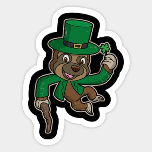 Sloth Irish Leprechaun Lucky St Patricks Day Sticker